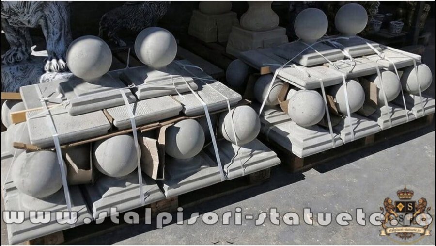 Capitel terminație bilă mare, gri natural, model T1. (2)