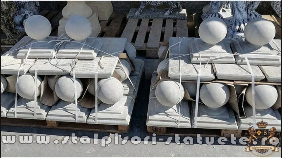 Capitel terminație bilă mare, gri natural, model T1. (3)