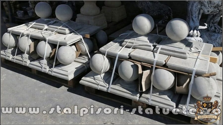 Capitel terminație bilă mare, gri natural, model T1. (4)