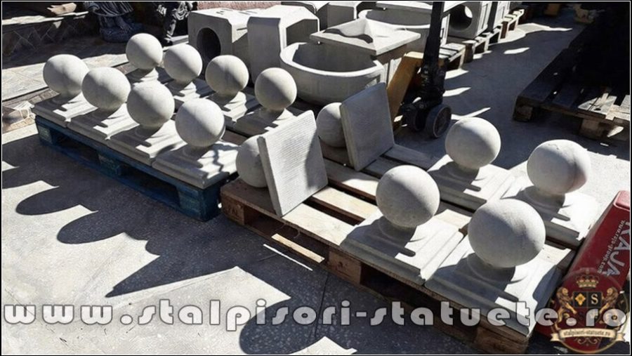 Capitel terminație bilă mare, gri natural, model T1. (5)