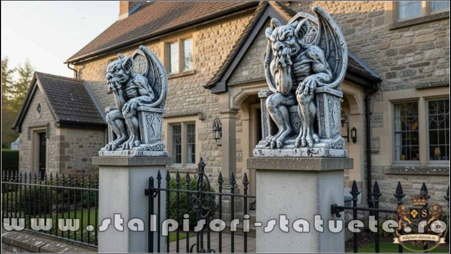 Gargoyles, satana, diavol, pe tron, model S74. (5)