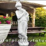 Statuetă domnița cu coroniță, alb marmorat, model S44.