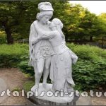 Statuetă Romeo și Julieta, alb marmorat, model S55.