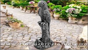 Statuetă papagal, gri patinat, model S79.
