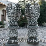 Set vulturi pe soclu, gri patinat, model S13 (2).