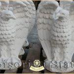 Statuetă vultur, acvilă, șoim, uliu, alb marmorat, model S13.