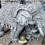 Statuetă elefant mare, gri patinat, model S54.