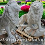 Set statuete lei gigant, alb marmorat, model S66.