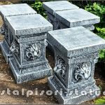 Soclu, stativ, cap de leu, gri patinat, model S84.