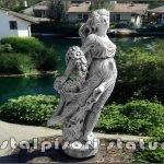 Statuetă domnița cu flori, gri patinat, model S50.