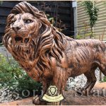 Statuetă leu mare în picioare, arămiu antichizat, model S33.