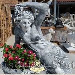 Statuetă jardinieră flori, gri patinat, model J12.