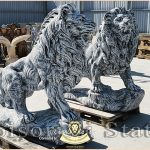 Set statuete lei gigant, gri antichizat, model S66.