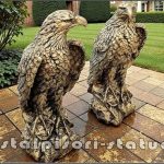 Set 2 vulturi, acvile, șoimi, uliu, auriu antichizat, model S82.