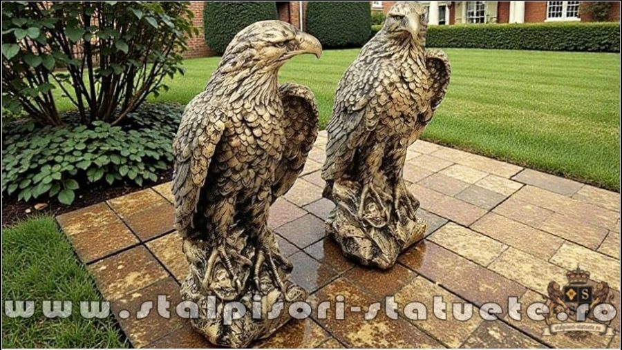 Set 2 vulturi, acvile, șoimi, uliu, auriu antichizat, model S82 (1)