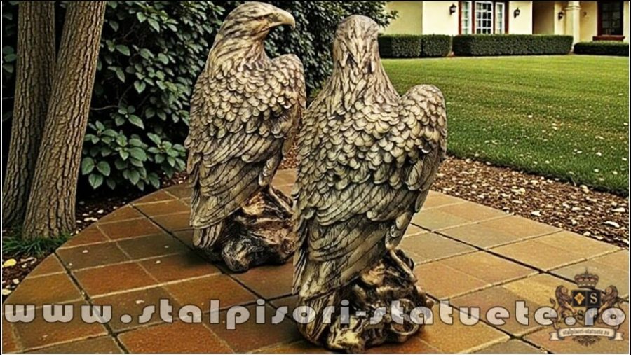 Set 2 vulturi, acvile, șoimi, uliu, auriu antichizat, model S82 (4)