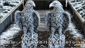 Set 2 vulturi, acvile, șoimi, uliu, gri antichizat, model S82.