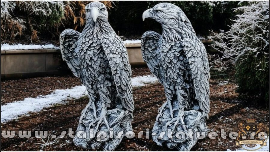 Set 2 vulturi, acvile, șoimi, uliu, galben antichizat, model S82 (3)