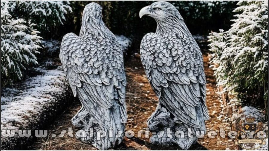 Set 2 vulturi, acvile, șoimi, uliu, galben antichizat, model S82 (5)