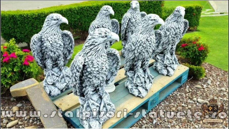 Set 3 vulturi, acvile, șoimi, uliu, gri antichizat, model S82 (1)