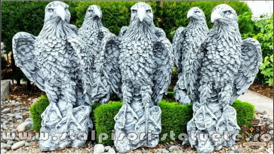 Set 3 vulturi, acvile, șoimi, uliu, gri antichizat, model S82 (2)