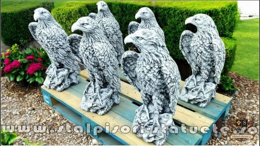 Set 3 vulturi, acvile, șoimi, uliu, gri antichizat, model S82 (3)