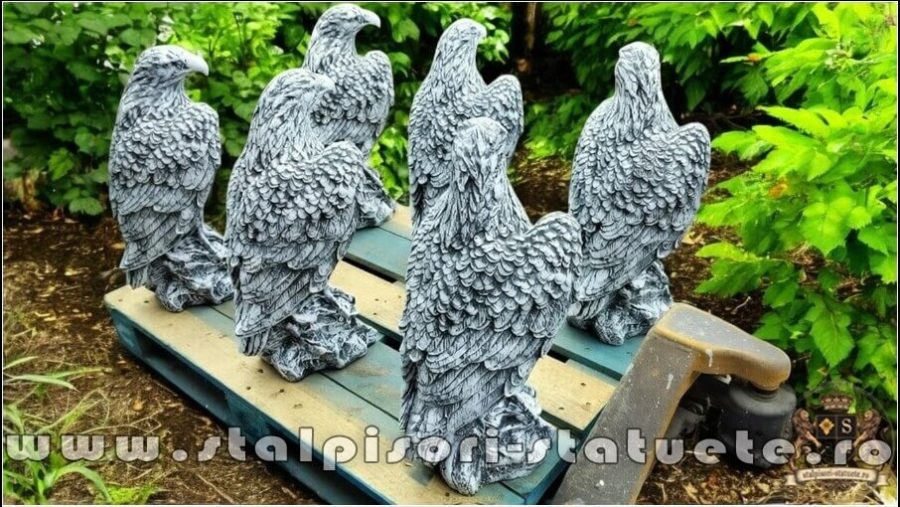 Set 3 vulturi, acvile, șoimi, uliu, gri antichizat, model S82 (4)