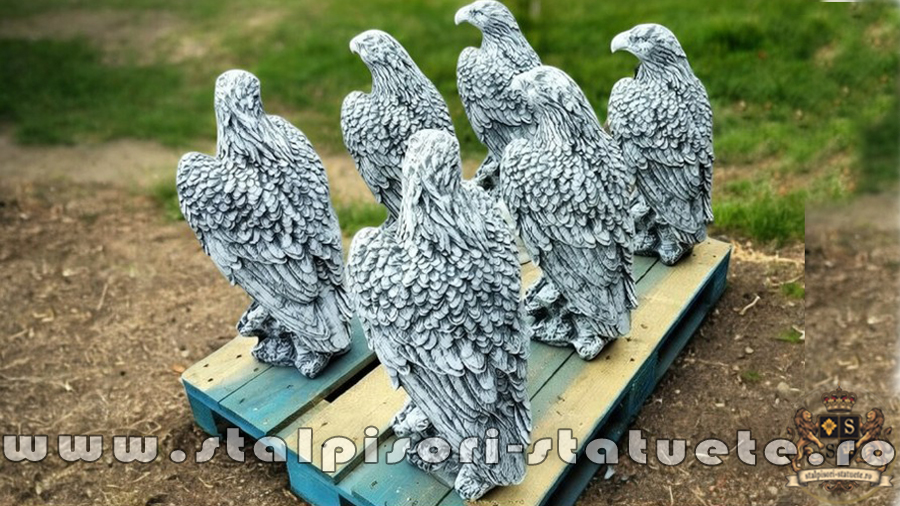 Set 3 vulturi, acvile, șoimi, uliu, gri antichizat, model S82 (5)