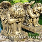 Set îngerași adormiți, auriu antichizat, model S76.