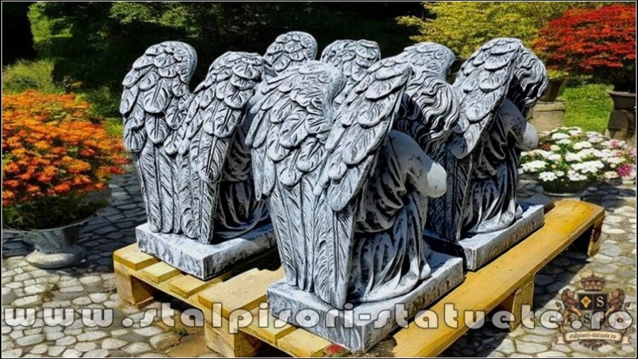 Set îngerași adormiți, gri antichizat, model S76. (4)