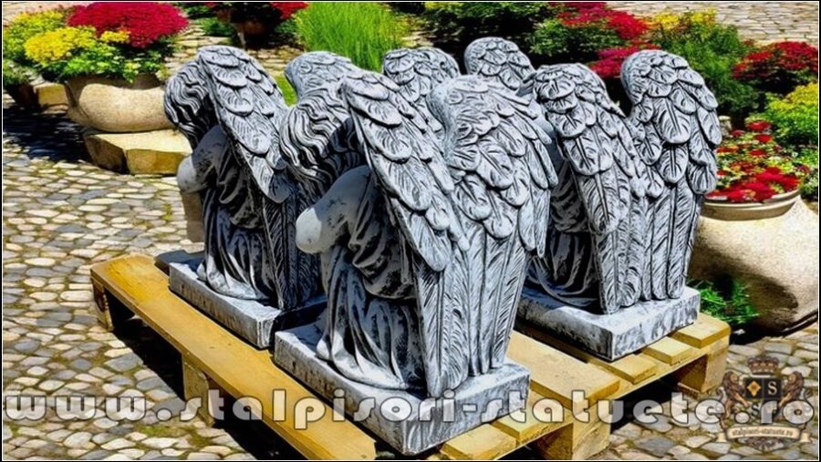 Set îngerași adormiți, gri antichizat, model S76. (5)