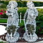 Set grădinari cu roabe, gri antichizat, model J6, J7.