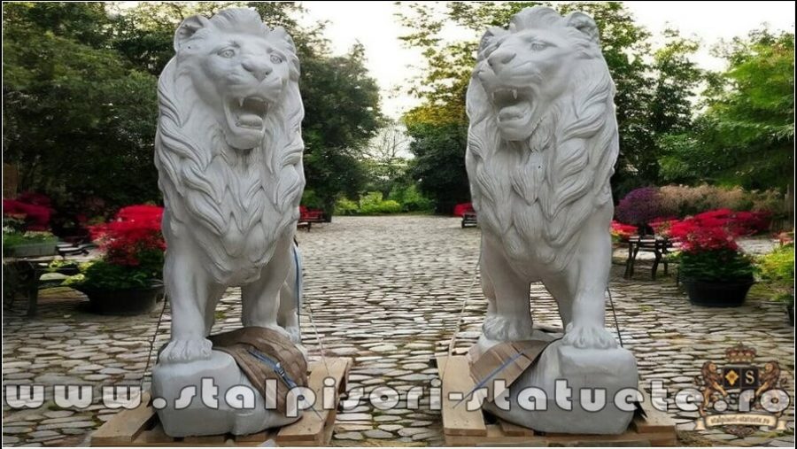 Set statuete lei gigant, alb, model S66. (1)