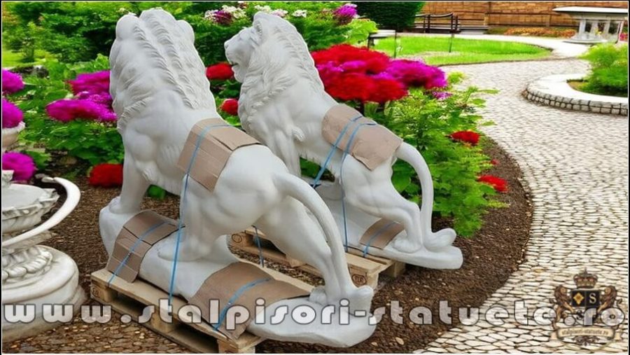 Set statuete lei gigant, alb, model S66. (5)