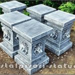 Soclu, stativ, cap de leu, gri patinat, model S84.