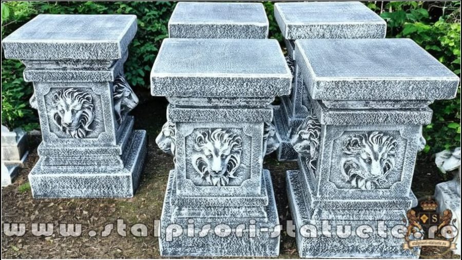 Soclu, stativ, cap de leu, gri patinat, model S84. (4)