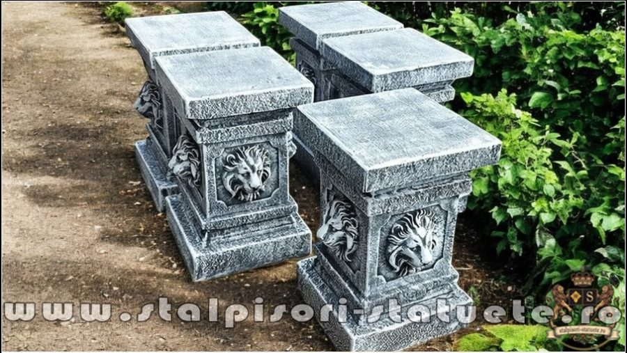 Soclu, stativ, cap de leu, gri patinat, model S84. (5)