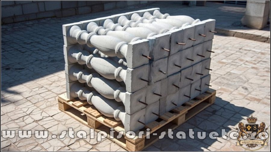 Stâlpișori, baluștri, popici, mosoare, din beton, model B1. (2)