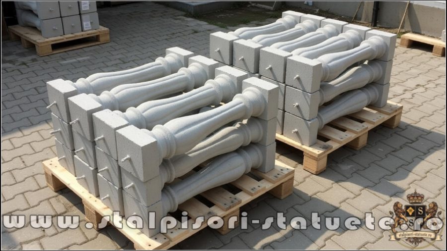 Stâlpișori, baluștri, popici, mosoare, din beton, model B13. (3)