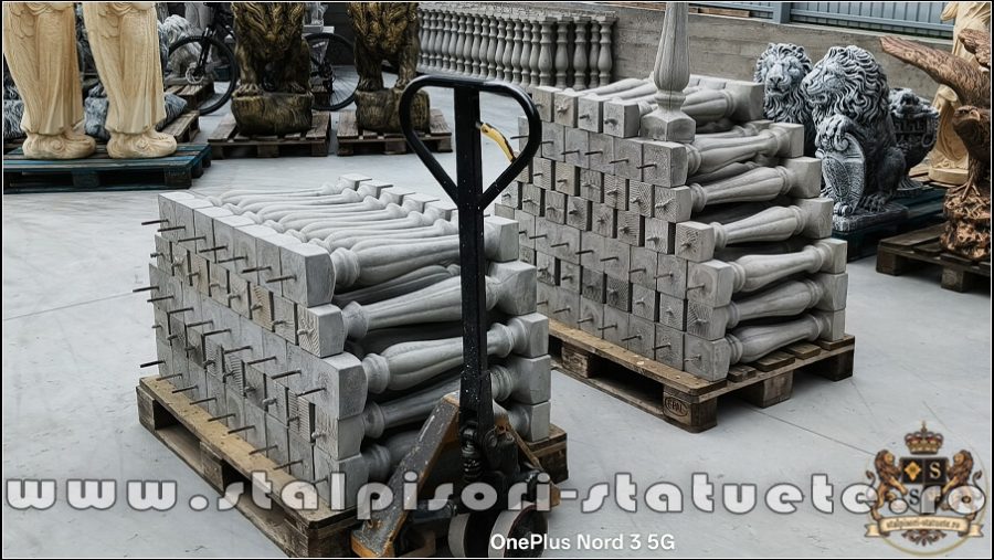 Stâlpișori, baluștri, popici, mosoare, din beton, model B3. (1)