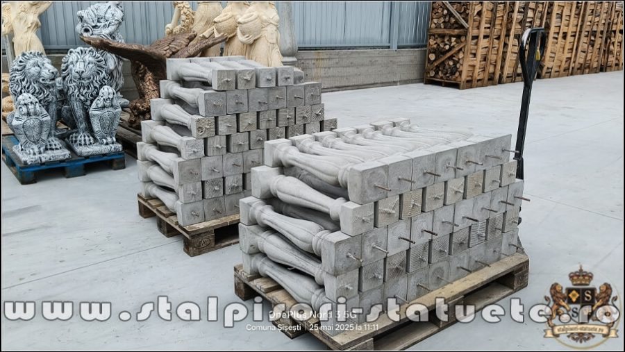 Stâlpișori, baluștri, popici, mosoare, din beton, model B3. (2)