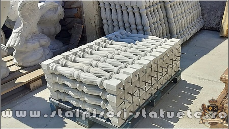 Stâlpișori, baluștri, popici, mosoare, din beton, model B4. (2)