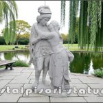 Statuetă Romeo și Julieta, alb marmorat, model S55.