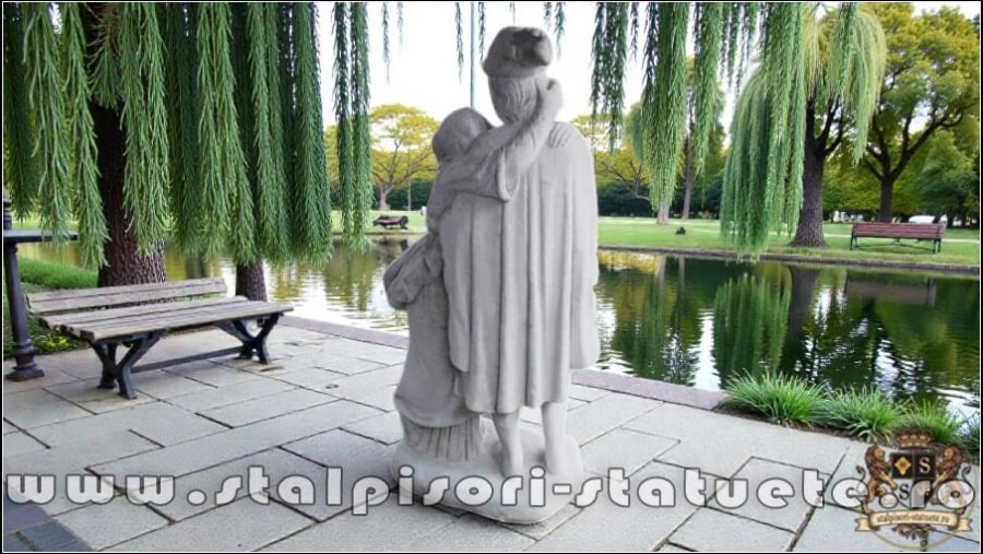 Statuetă Romeo și Julieta, alb marmorat, model S55. (4)