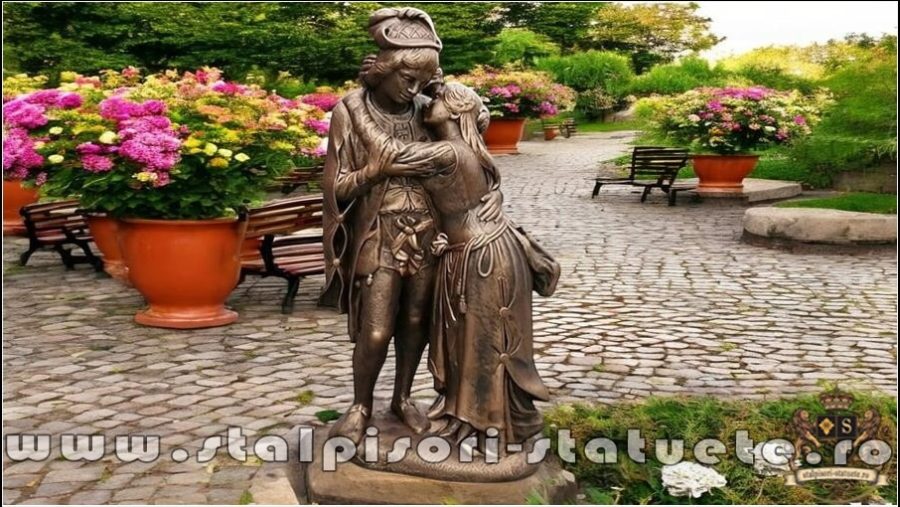 Statuetă Romeo și Julieta, arămiu patinat, model S55. (1)