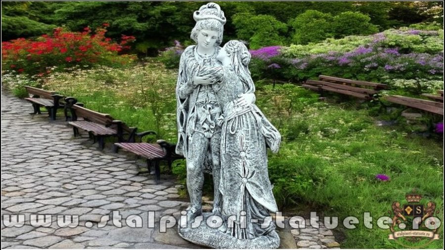 Statuetă Romeo și Julieta, gri patinat, model S55. (3)