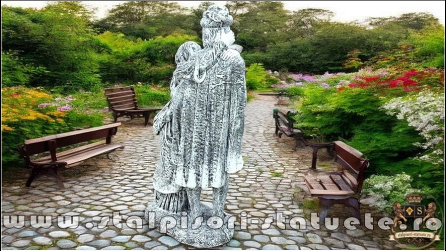 Statuetă Romeo și Julieta, gri patinat, model S55. (4)