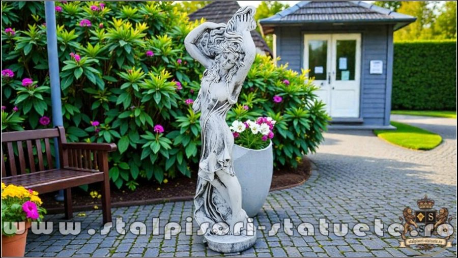 Statuetă Venus cu părul lung, gri patinat, model S71. (1)