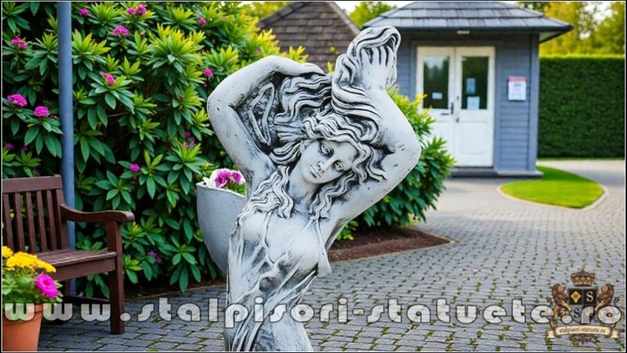 Statuetă Venus cu părul lung, gri patinat, model S71. (2)