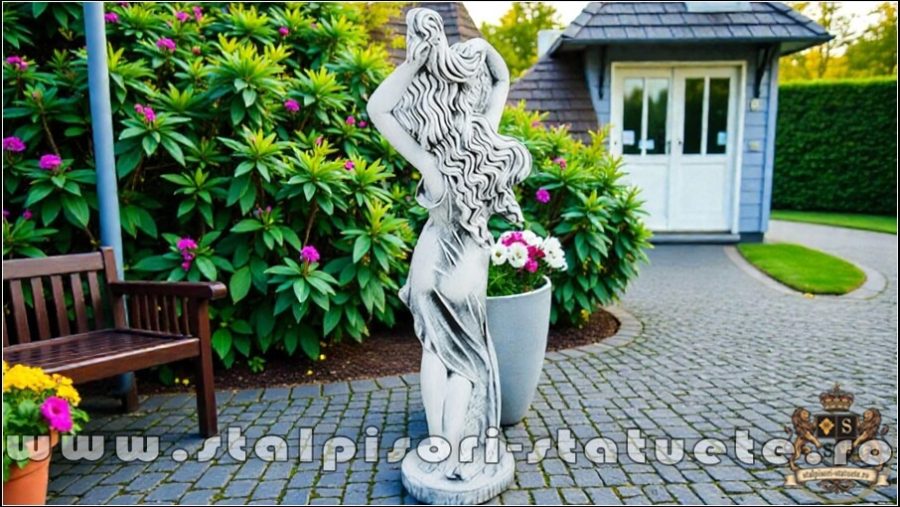 Statuetă Venus cu părul lung, gri patinat, model S71. (4)